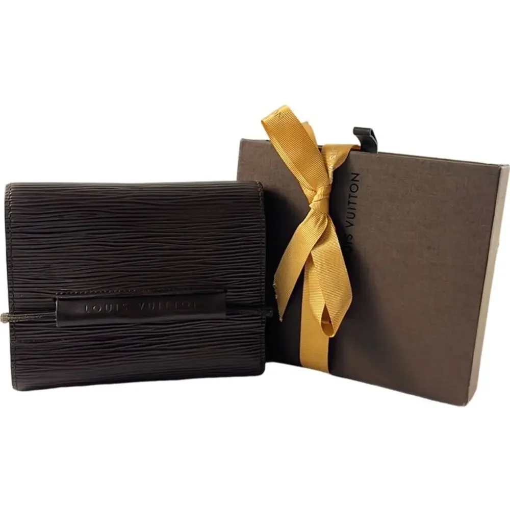 Louis‎ Vuitton Brown Elastique Epi Leather Wallet